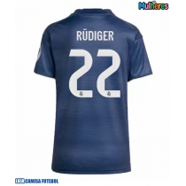 Camisa de Futebol Real Madrid Antonio Rudiger #22 Equipamento Secundário Mulheres 2025-26 Manga Curta